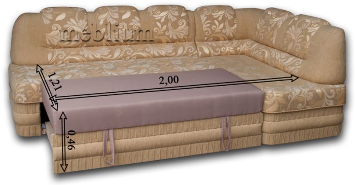 Диван угловой Элегант 2В вариант "Б" Роял Лате+Нитекс Шаги Мокко