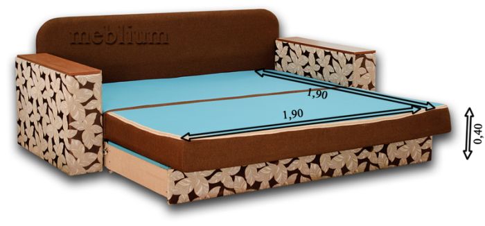 Диван Meblium 221-1 люкс Лисцио 072 темно коричневый + Мальта голд