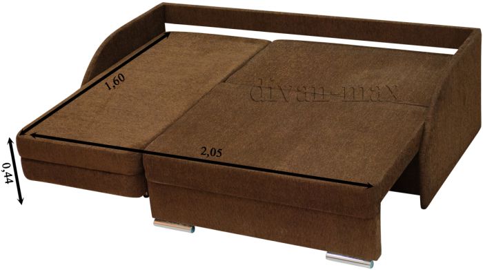 Угловой диван Майя-7 мега 001 A brown + мега 001 В brown