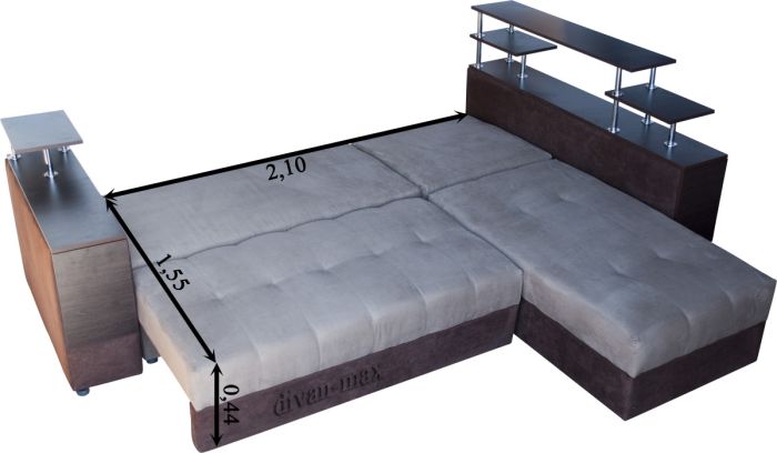 (СНЯТО С ПРОИЗВОДСТВА) Угловой диван Монако-16 гига браун+беж