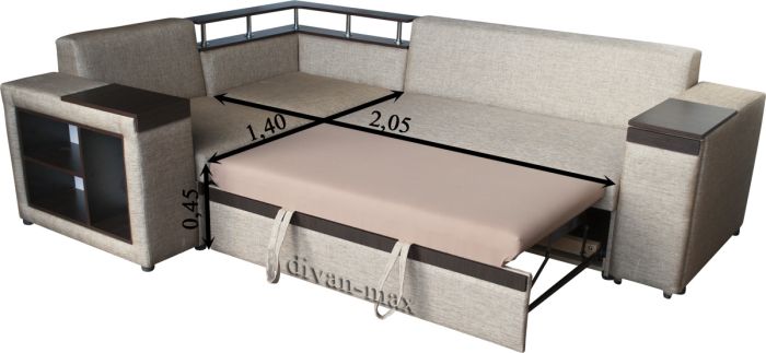 Угловой диван Монреаль с баром-89 Лугано рэд + Савана каро 16