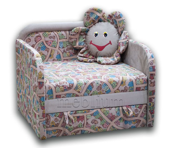 (СНЯТО С ПРОИЗВОДСТВА) Детский диван Meblium 187-1 Сити голд+Изабель санд