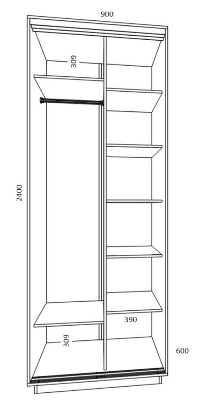 Шкаф-купе ширина 900 -92