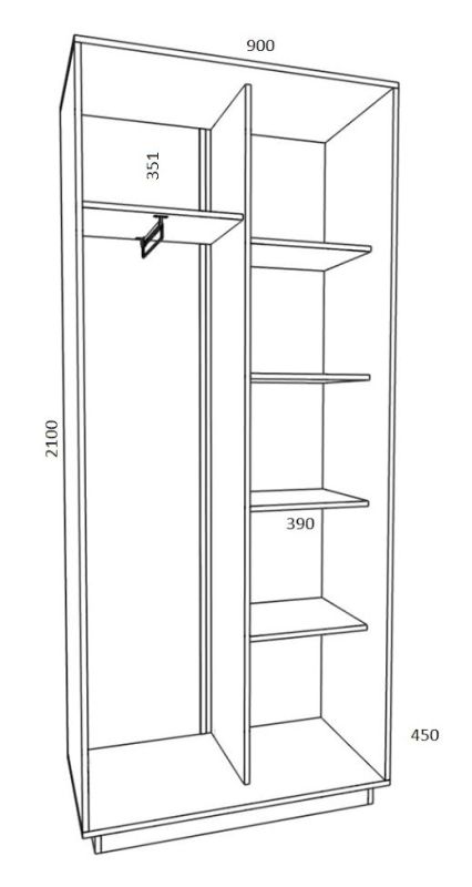 Шкаф-купе ширина 900 -92