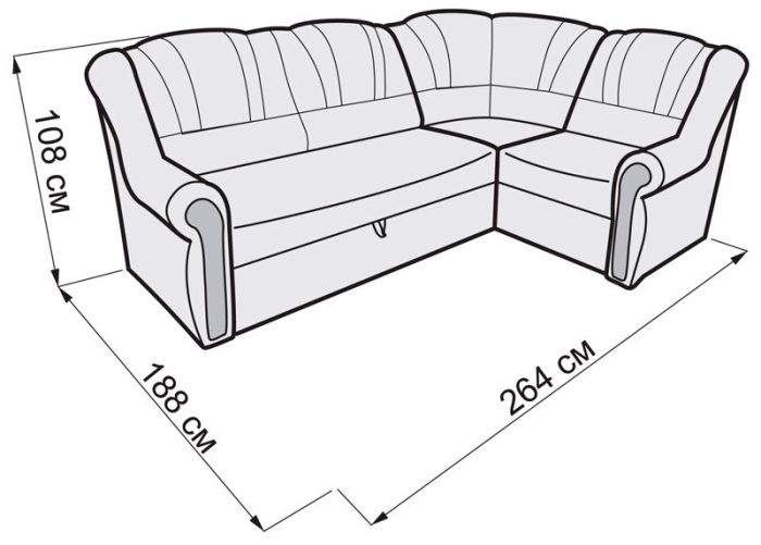 МОДЕЛЬ СНЯТА С ПРОИЗВОДСТВА - Угловой диван Виктория-14
