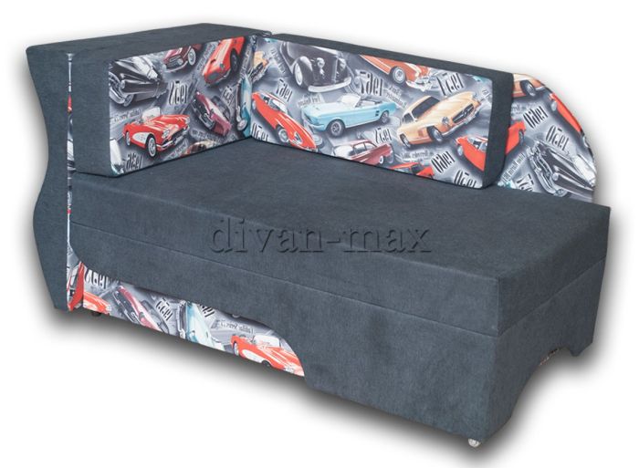Детский диван Кубус-4 Рико 14 + Retro Cars Угол 7-ка