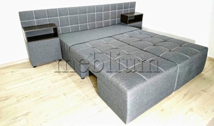 Диван Оптимус 4 Плюс универсал (со спинкой плюс ниша в боковых тумбах) -90