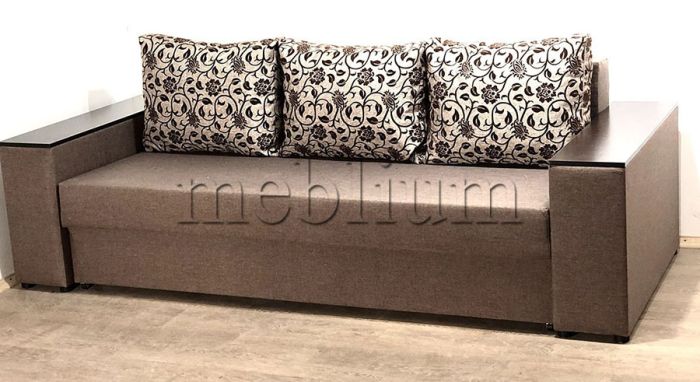 Диван Максимус (Большое спальное место+Ниши в быльцах) -89 Baige_Braun_podushka_Persan_5_kvitu