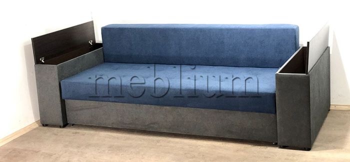 Диван Микс -89 (Большое спальное место+Ниши в быльцах) -89 Perl_Blue_podushka_50_50