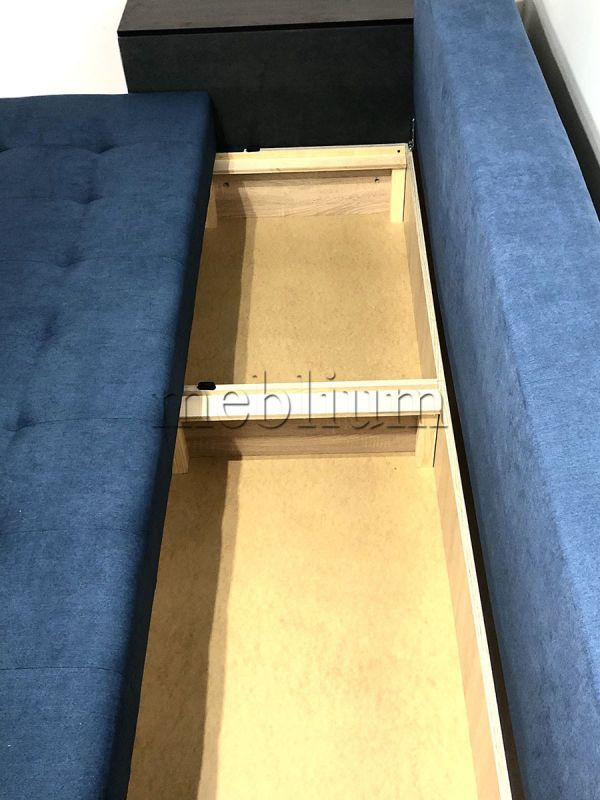 Диван Микс -89 (Большое спальное место+Ниши в быльцах) -89 Perl_Blue_podushka_50_50