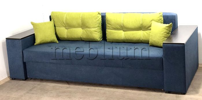 Диван Микс -89 (Большое спальное место+Ниши в быльцах) -89 Perl_Blue_podushka_50_50