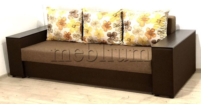 Диван Максимус (Большое спальное место+Ниши в быльцах) -89 Baige_Braun_podushka_Persan_5_kvitu