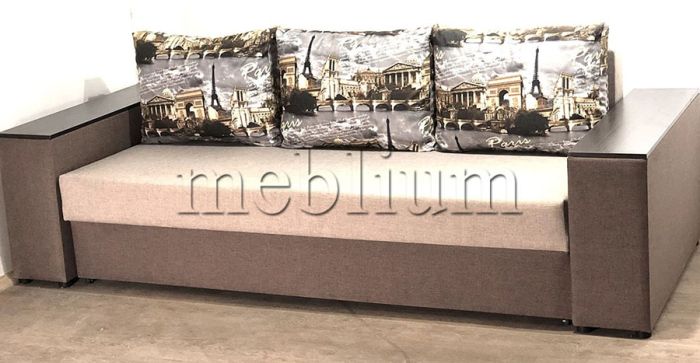 Диван Максимус (Большое спальное место+Ниши в быльцах) -89 Baige_Braun_podushka_Persan_5_kvitu