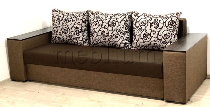 Диван Максимус (Большое спальное место+Ниши в быльцах) -89 Baige_Braun_podushka_Persan_5_kvitu