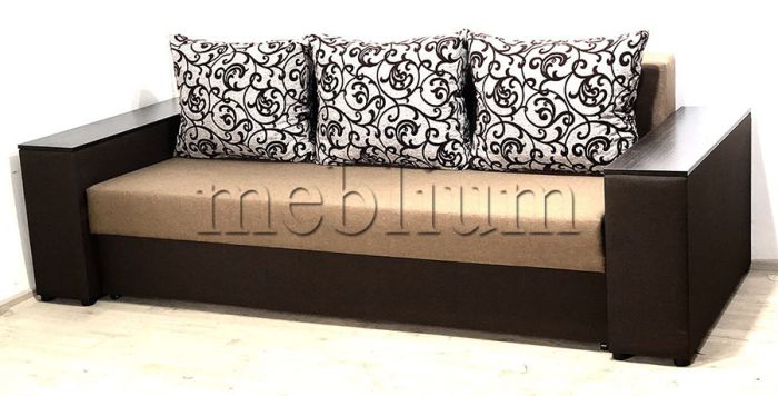 Диван Максимус (Большое спальное место+Ниши в быльцах) -89 Baige_Braun_podushka_Persan_5_kvitu