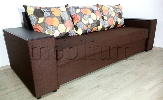 Диван Максимус (Большое спальное место+Ниши в быльцах) -89 Baige_Braun_podushka_Persan_5_kvitu