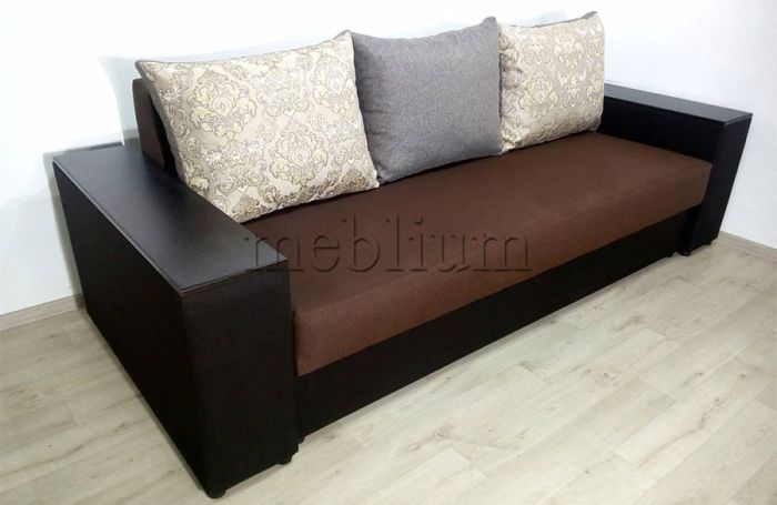 Диван Максимус (Большое спальное место+Ниши в быльцах) -89 Baige_Braun_podushka_Persan_5_kvitu