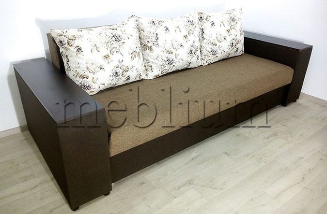 Диван Максимус (Большое спальное место+Ниши в быльцах) -89 Baige_Braun_podushka_Persan_5_kvitu