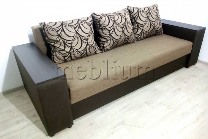 Диван Максимус (Большое спальное место+Ниши в быльцах) -89 Baige_Braun_podushka_Persan_5_kvitu