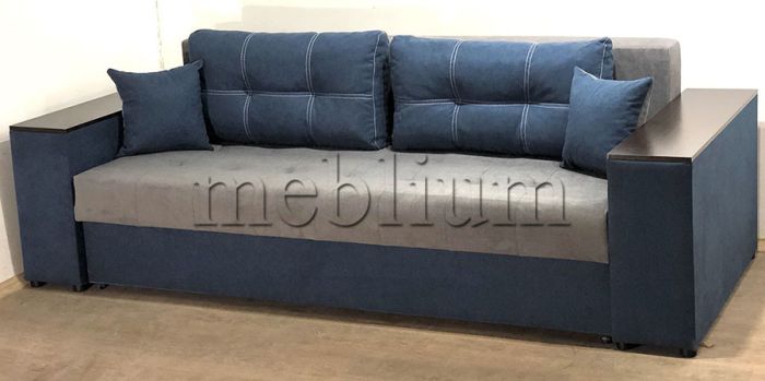 Диван Микс -89 (Большое спальное место+Ниши в быльцах) -89 Perl_Blue_podushka_50_50