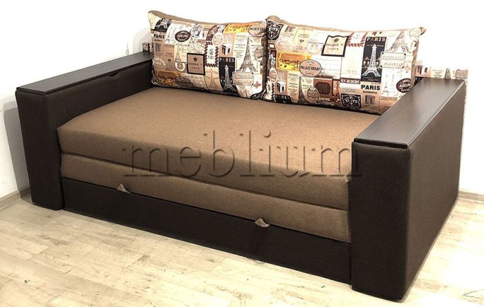 Диван Миллениум 2 ниши 160 -90 Baige_Braun_kvitu_2