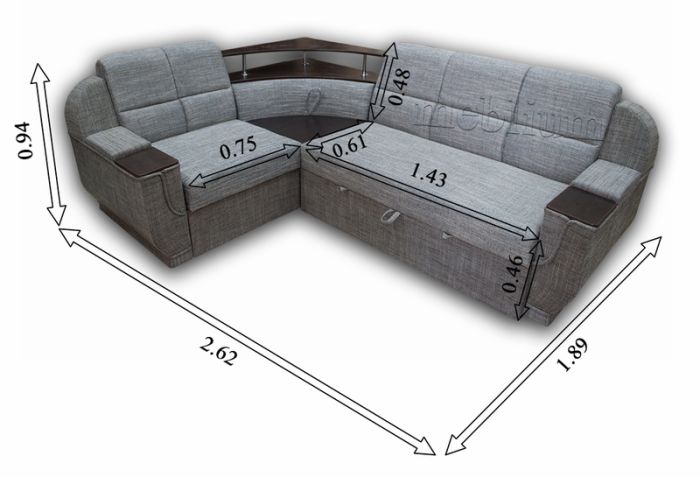 Угловой диван Эксо-64 Берлин 02+Берлин 04
