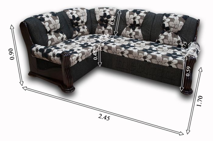 Угловой диван Meblium 232-1 Паула 4 А+Паула 4 В